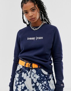 Свитшот с логотипом Tommy Jeans Essential-Темно-синий