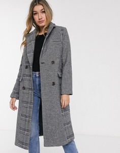 Пальто в клетку ASOS DESIGN-Мульти