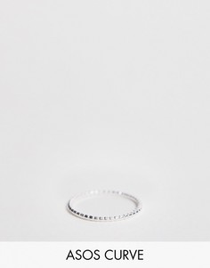 Серебряное кольцо с фактурной отделкой ASOS DESIGN Curve-Серебряный