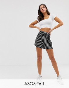 Шорты-кюлоты в монохромную полоску ASOS DESIGN Tall-Мульти