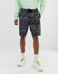 Джинсовые шорты с леопардовым принтом ASOS DESIGN-Зеленый