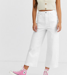 Укороченные джинсы с широкими штанинами и карманами Vero Moda Petite-Белый