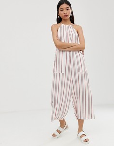 Комбинезон в полоску с халтером ASOS DESIGN-Мульти