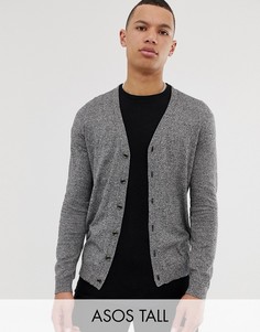 Черный хлопковый кардиган ASOS DESIGN Tall-Серый