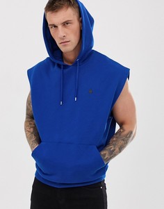 Ярко-синий oversize-худи без рукавов ASOS DESIGN