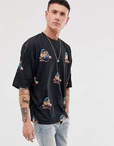 Oversize-футболка с принтом ASOS DESIGN-Черный