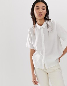 Рубашка с короткими рукавами Selected Femme-Белый