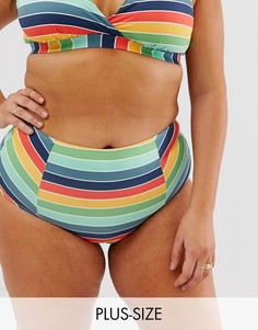 Плавки бикини в полоску с завышенной талией ModCloth Madison-Мульти