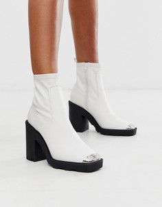 Белые ботильоны на массивной подошве ASOS DESIGN - Exchange-Белый