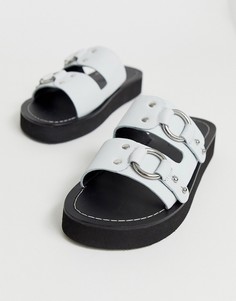 Белые кожаные сандалии ASOS DESIGN-Белый