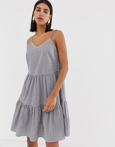 Ярусное платье мини на бретельках Vero Moda-Мульти
