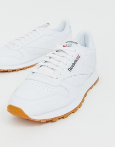 Белые кожаные кроссовки Reebok Classic-Белый