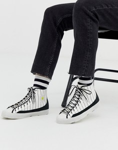 Черно-белые высокие кеды Converse all star-Белый
