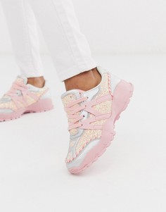 Серебристо-розовые кроссовки на массивной подошве с блестками ASOS DESIGN Desired-Мульти