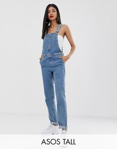 Синий выбеленный джинсовый комбинезон ASOS