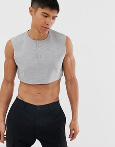 Серая короткая меланжевая майка ASOS DESIGN-Серый
