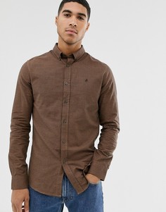 Рубашка в клеточку с длинными рукавами Burton Menswear-Светло-коричневый