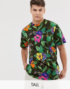 Футболка с цветочным принтом с логотипом Polo Ralph Lauren Big & Tall-Синий