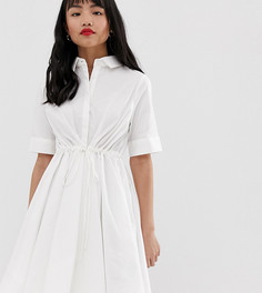 Платье-рубашка мини с завязкой на талии Y.A.S Petite-Белый