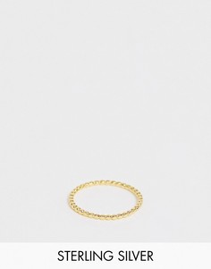 Позолоченное серебряное кольцо в виде шариков ASOS DESIGN-Золотой