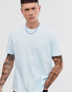 Голубая oversize-футболка AllSaints-Синий