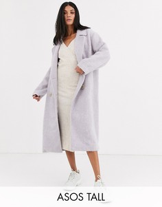 Эффектное сиреневое пальто на пуговицах ASOS DESIGN Tall-Фиолетовый