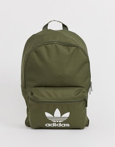 Рюкзак хаки с логотипом adidas Originals-Зеленый
