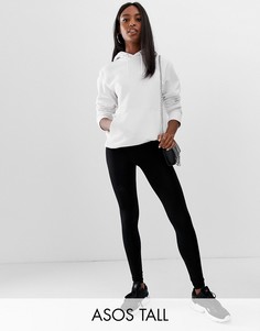 Черные леггинсы с завышенной талией ASOS DESIGN Tall-Черный