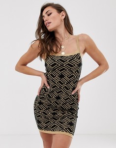 Платье мини с монограммой ASOS DESIGN-Мульти