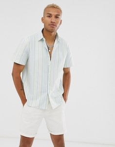 Свободная оксфордская рубашка в полоску ASOS DESIGN-Зеленый