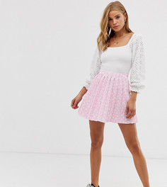 Плиссированная мини-юбка с цветочным принтом Another Reason-Розовый