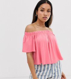 Розовый свободный топ с открытыми плечами ASOS DESIGN Petite