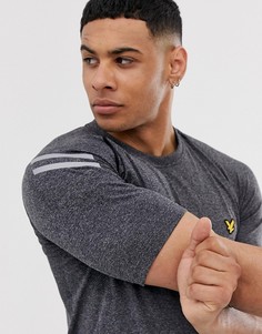 Темно-серая меланжевая бесшовная спортивная футболка со светоотражающей отделкой Lyle & Scott Fitness-Серый