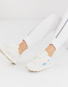 Кремово-оранжевые кожаные кроссовки Reebok Classic-Кремовый