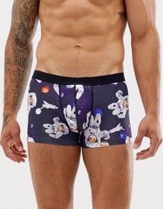 Боксеры-брифы из микрофибры с принтом хомяков-космонавтов ASOS DESIGN-Черный
