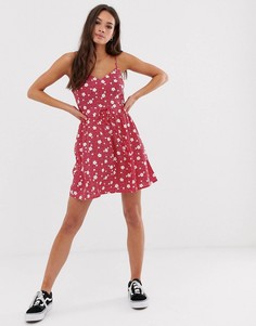 Сарафан мини с открытой спиной и поясом ASOS DESIGN-Мульти