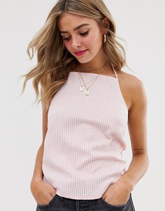 Летний топ в клеточку с завязкой на спине ASOS DESIGN-Мульти
