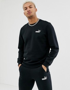 Черный свитшот с маленьким логотипом Puma Essentials