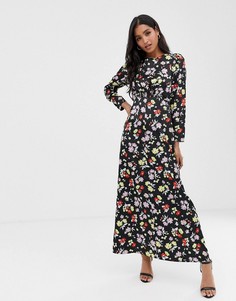 Чайное платье макси с цветочным принтом ASOS DESIGN-Мульти