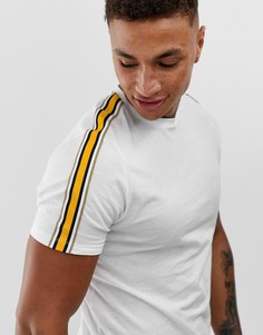 Белая футболка из органического хлопка с контрастной лентой на плечах ASOS DESIGN-Белый