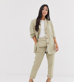 Суженные брюки с поясом ASOS DESIGN petite-Бежевый