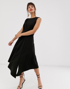 Черное платье миди без рукавов Closet London-Черный