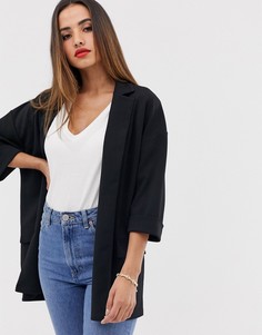 Свободный блейзер из фактурного трикотажа ASOS DESIGN-Черный