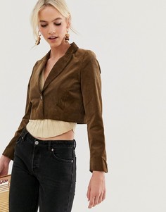 Укороченная куртка на пуговицах Closet-Коричневый