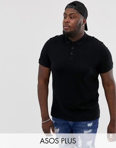 Поло из ткани пике ASOS DESIGN Plus-Черный