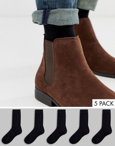 Набор из 5 пар черных носков ASOS DESIGN - Со скидкой-Черный