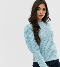 Джемпер крупной вязки с пышными рукавами ASOS DESIGN Petite-Синий