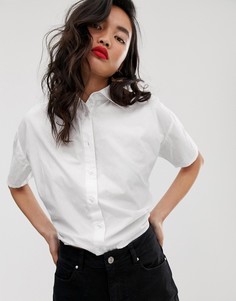 Белая блузка с открытой спиной и короткими рукавами Na-kd-Белый