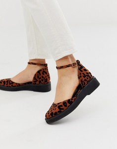 Туфли с леопардовым принтом на массивной подошве ASOS DESIGN Mamza-Мульти