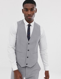 Серый приталенный жилет ASOS DESIGN